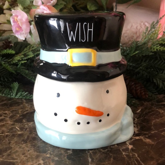 Rae Dunn WISH Snowman Candle (XL), midnight snow scent - Picture 1 of 5